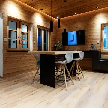 Außenansicht einer großflächigen XXXL Panorama-Hebe-Schiebetür im Chalet-Design – Sonderanfertigung der Schreinerei Renaltner